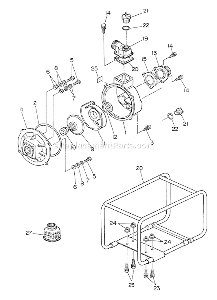 Page A Diagram and Parts List for WP-2001 After S/N 2612575 Echo Water Pump