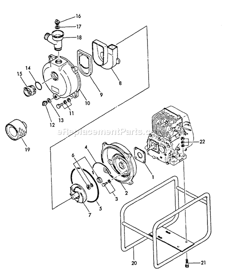 Page P Diagram and Parts List for WP-3000 Before S/N F7298 Echo Water Pump