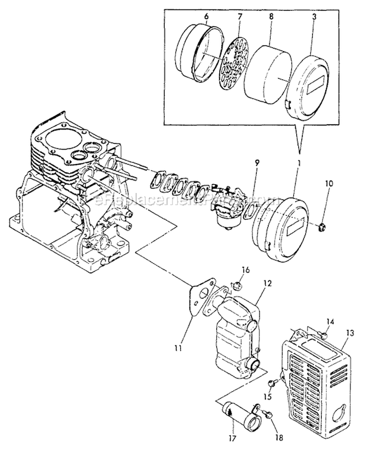 Page M Diagram and Parts List for WP-3000 After S/N F7299 Echo Water Pump