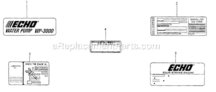 Page N Diagram and Parts List for WP-3000 After S/N F7299 Echo Water Pump