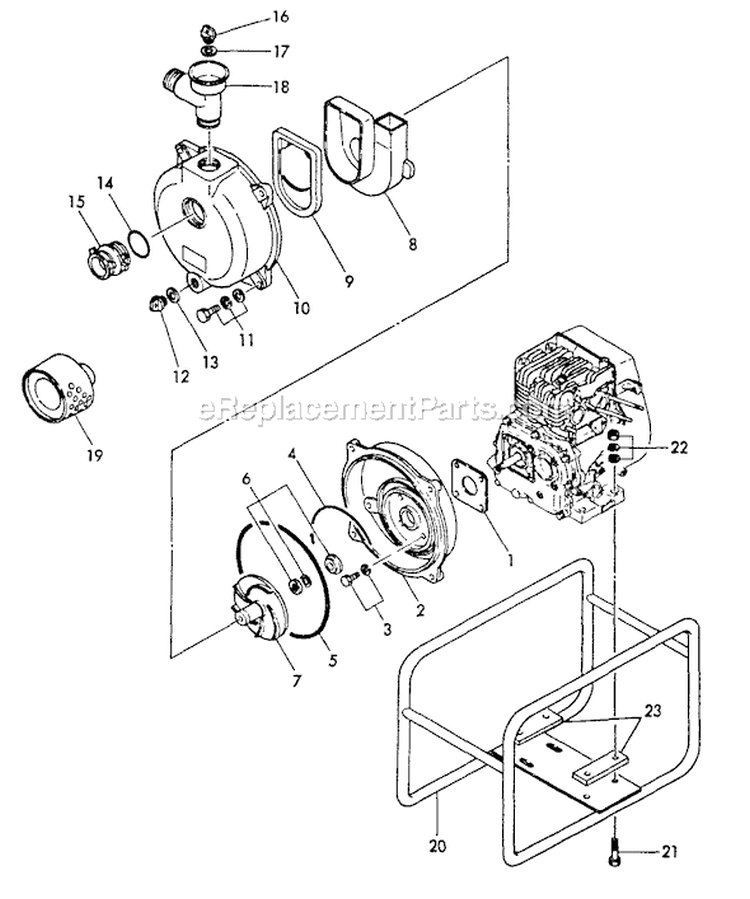 Page Q Diagram and Parts List for WP-3000 After S/N F7299 Echo Water Pump