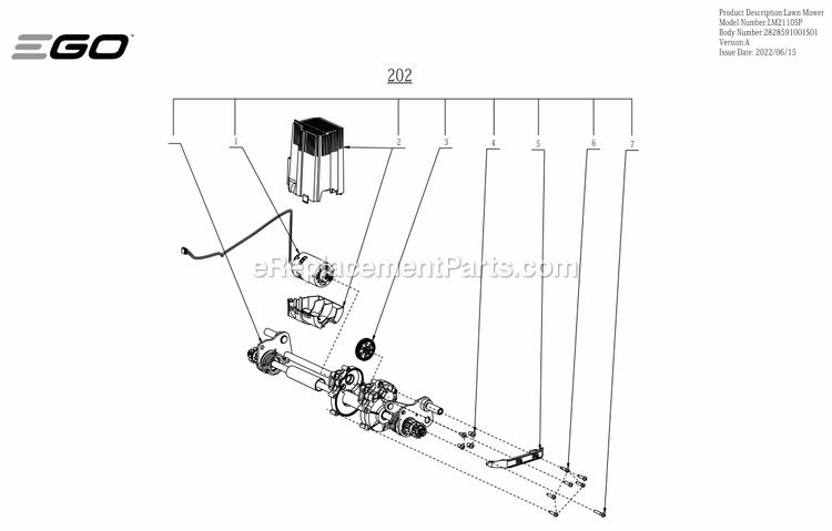 Page C Diagram and Parts List for LM2110SP A Ego Lawn Mower