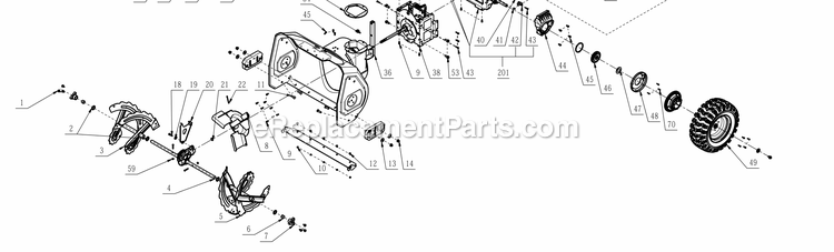 Page A Diagram and Parts List for SNT2800 A Ego Snow Blower