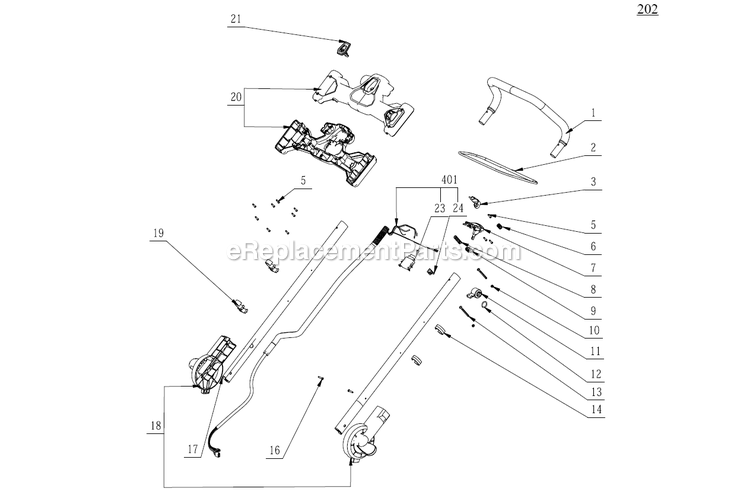Page B Diagram and Parts List for SNT2100 A Ego Snow Blower