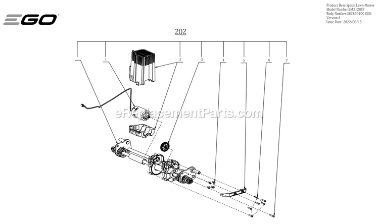 Page C Diagram and Parts List for LM2120SP A Ego Lawn Mower
