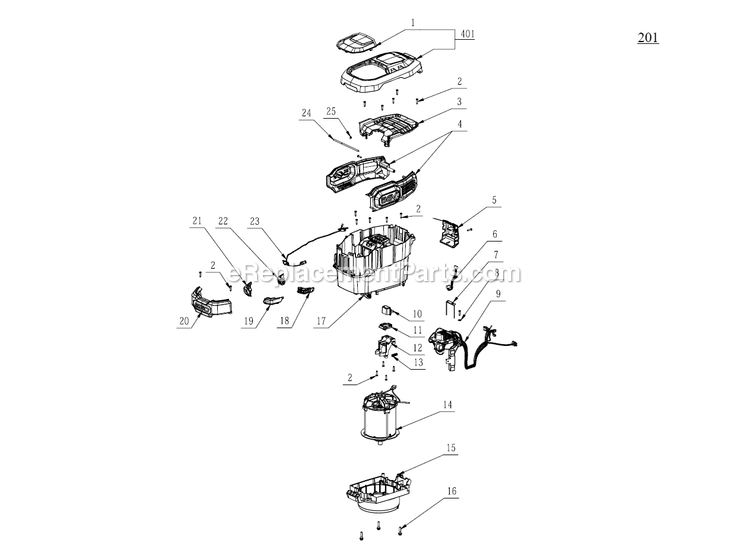 Page B Diagram and Parts List for LM2100SP B Ego Lawn Mower