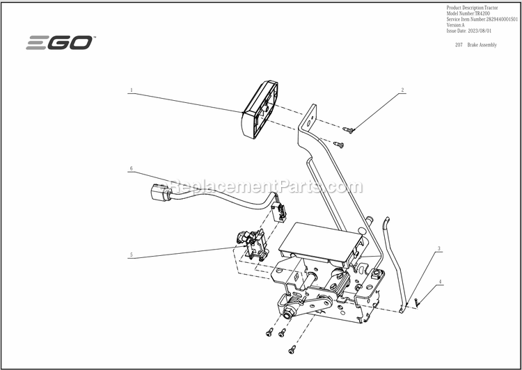 Page L Diagram and Parts List for TR4200 A Ego Lawn Mower