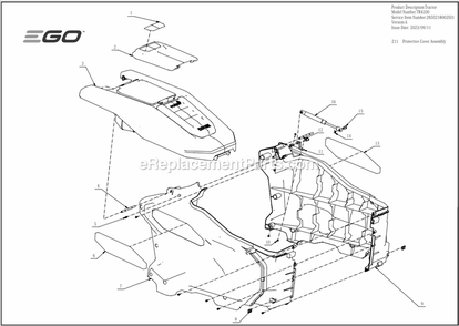 Page D Diagram and Parts List for TR4200 A Ego Lawn Mower