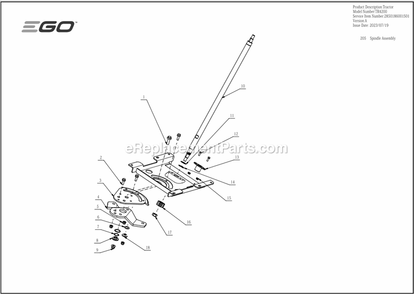 Page J Diagram and Parts List for TR4200 A Ego Lawn Mower
