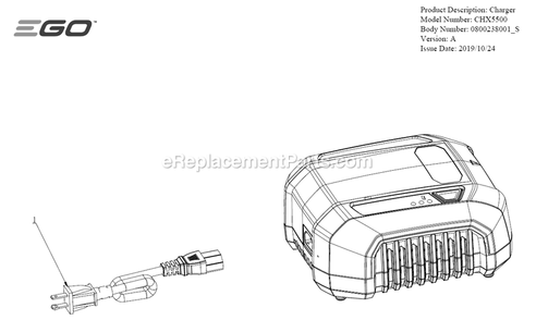 Page A Diagram and Parts List for CHX5500 A Ego Lawn Tractor Accessories