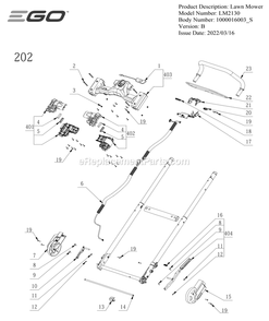Page C Diagram and Parts List for LM2130 B Ego Lawn Mower