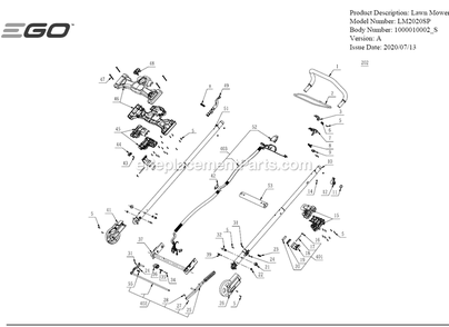 Page C Diagram and Parts List for LM2020SP A Ego Lawn Mower