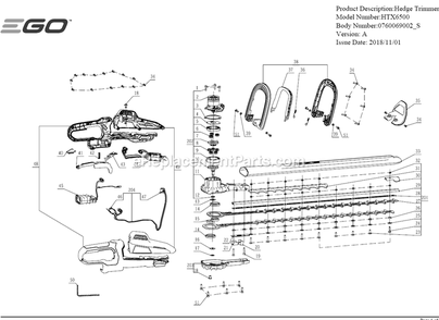 Part Location Diagram of 3900038001 Ego Rear Handle Set