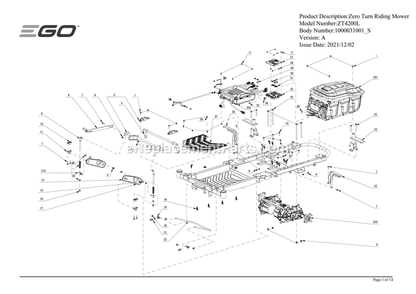 Part Location Diagram of 2827070001 Skil Deck Unit