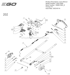 Page C Diagram and Parts List for LM2130SP B Ego Lawn Mower