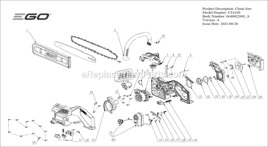 Part Location Diagram of 2828587001 Ego Kettle Cover Assembly