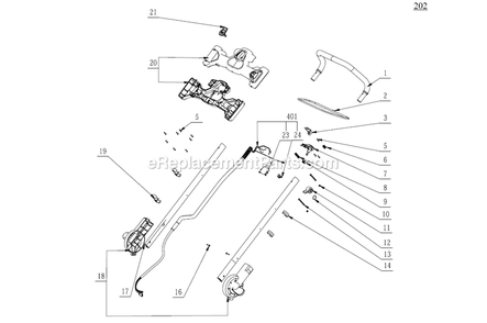 Page B Diagram and Parts List for SNT2100 A Ego Snow Blower