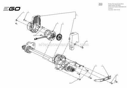 Page D Diagram and Parts List for LM2160SP A Ego Lawn Mower