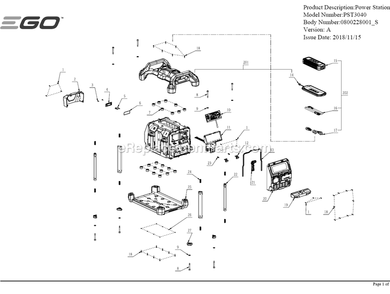 Page A Diagram and Parts List for PST3040 A Ego Lawn Tractor Accessories