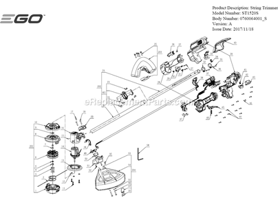 Page A Diagram and Parts List for ST1520S A Ego Trimmer