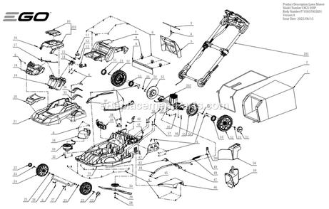 Part Location Diagram of 2825826001 Ego Control Handle Set