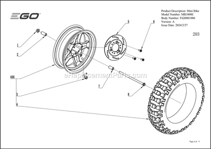 Page D Diagram and Parts List for MB1000C A Ego Lawn Tractor Accessories