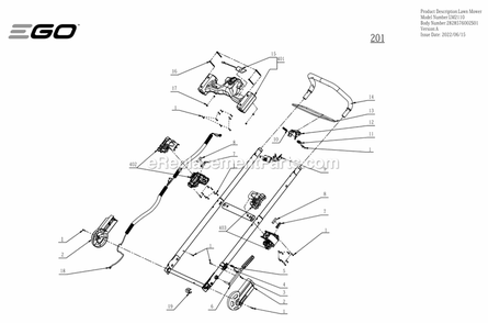Page B Diagram and Parts List for LM2110 A Ego Lawn Mower