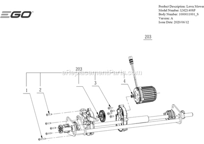Page D Diagram and Parts List for LM2140SP A Ego Lawn Mower