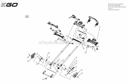Page C Diagram and Parts List for LM2160SP A Ego Lawn Mower