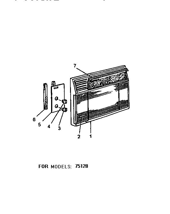 Decorative Front Assembly Diagram and Parts List for 12HT13  Emerson Air Conditioner