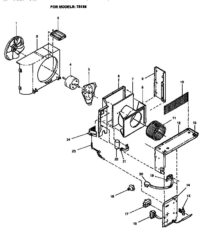 Chassis Assembly Diagram and Parts List for 12HT13  Emerson Air Conditioner