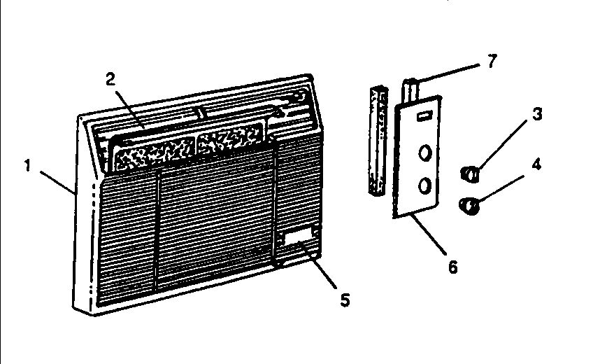 Decorative Front Assemblies Diagram and Parts List for EQK10GC93  Emerson Air Conditioner
