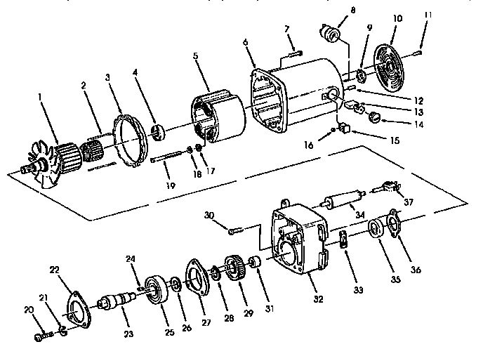 Motor Assembly Diagram and Parts List for 823662  Emerson Engine