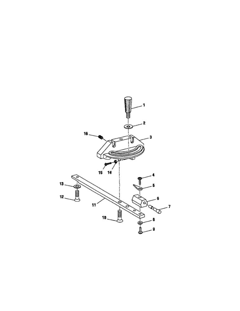 Miter Gauge Assembly Diagram and Parts List for TS2400LS  Emerson Table Saw