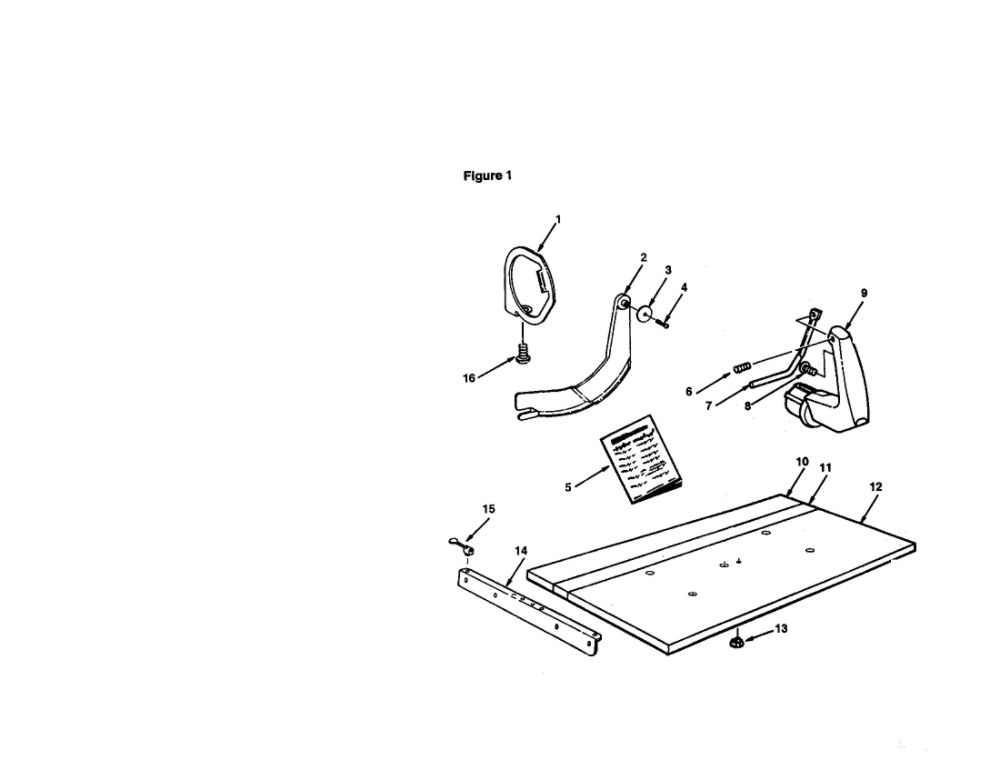 Guard Kit-Table-Handle Diagram and Parts List for 509346  Emerson Chop Saw