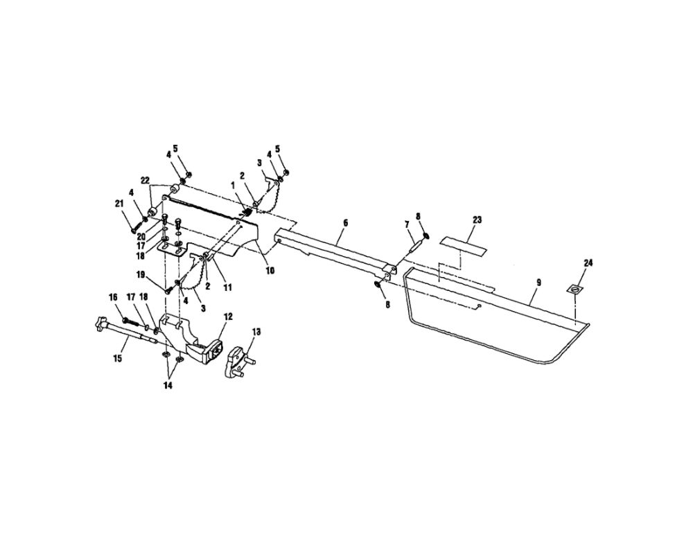 Guard Support/Saw Guard Diagram and Parts List for TS2400LS  Emerson Table Saw