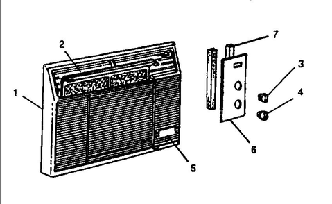 Decorative Front Assemblies Diagram and Parts List for EQK10GC93  Emerson Air Conditioner