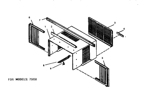 Exterior Diagram and Parts List for EQK5GC53  Emerson Air Conditioner