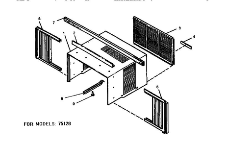 Exterior Diagram and Parts List for 12HT13  Emerson Air Conditioner