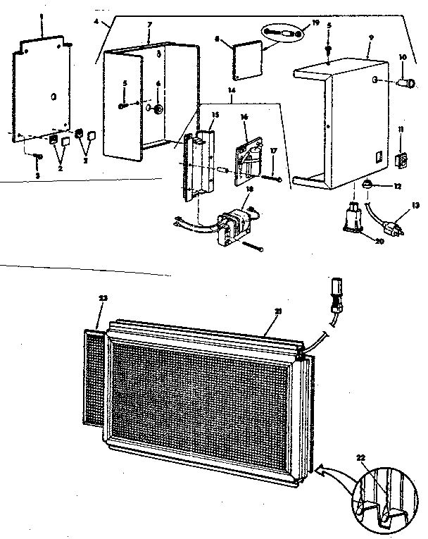 Replacement Parts Diagram and Parts List for 12C12Y9000  Emerson Air Purifier