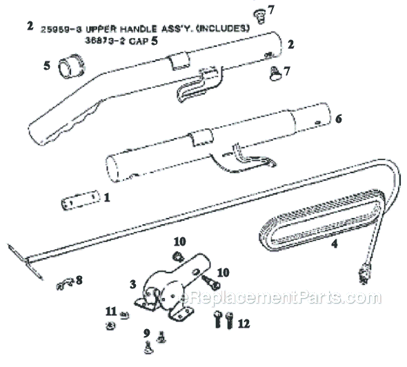 Page D Diagram and Parts List for 1435B  Eureka Upright Vacuum
