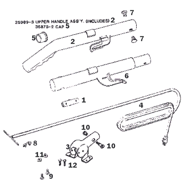 Page D Diagram and Parts List for 1435D  Eureka Upright Vacuum