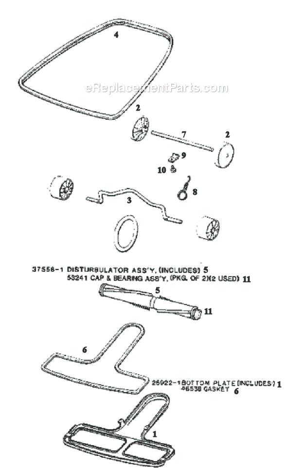 Page C Diagram and Parts List for 1443B  Eureka Upright Vacuum