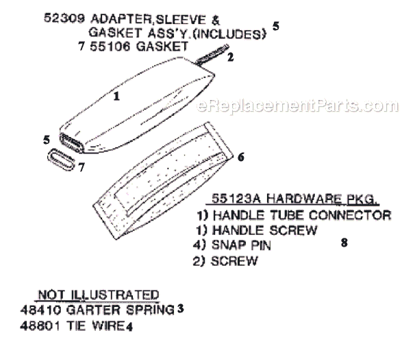 Page E Diagram and Parts List for 1443B  Eureka Upright Vacuum