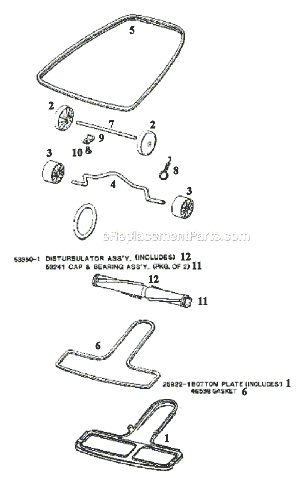 Page C Diagram and Parts List for 1443D  Eureka Upright Vacuum