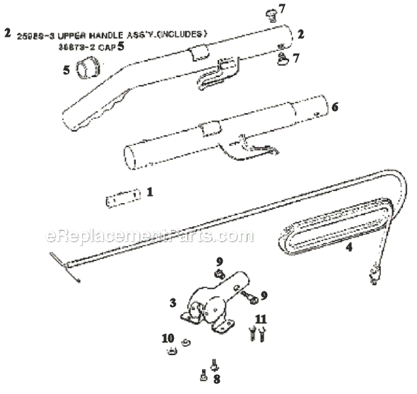 Page D Diagram and Parts List for 1443D  Eureka Upright Vacuum