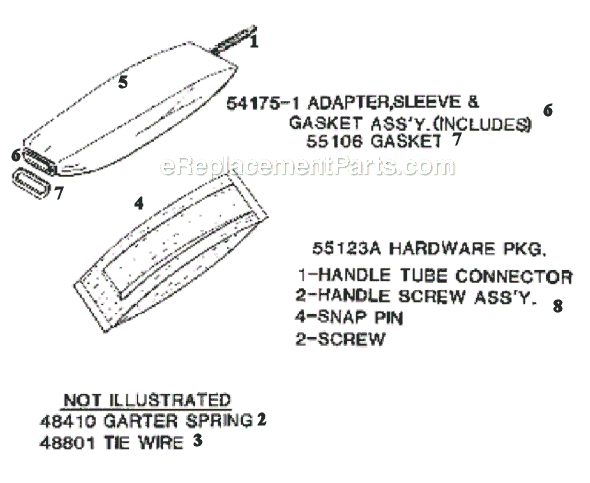 Page E Diagram and Parts List for 1443D  Eureka Upright Vacuum