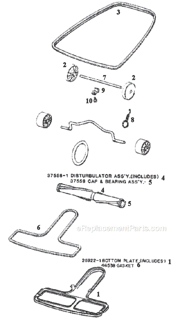 Page C Diagram and Parts List for 1485B  Eureka Upright Vacuum