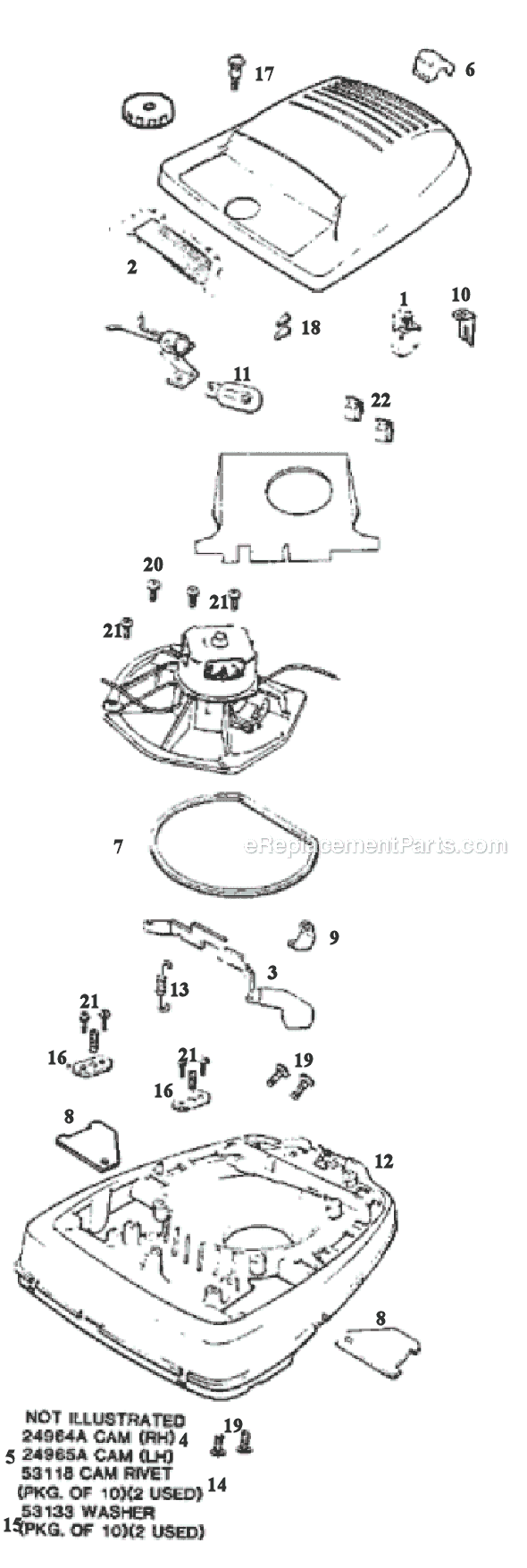 Page A Diagram and Parts List for 1485D  Eureka Upright Vacuum