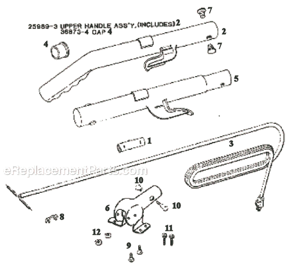 Page D Diagram and Parts List for 1485D  Eureka Upright Vacuum